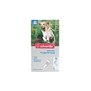 Advantix grand chien 25 à 40 kg  6 pipettes