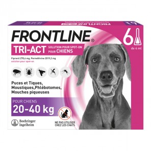 Frontline Tri-Act chiens de 20 à 40 kg 6 pipettes