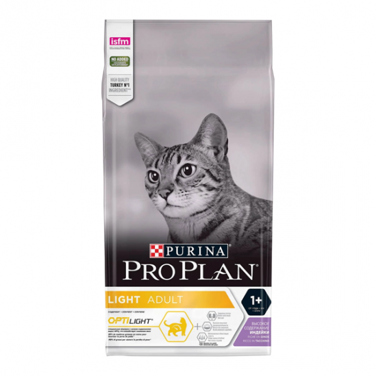 Purina pro plan chat light adult croquettes optilight riche en dinde 10kg