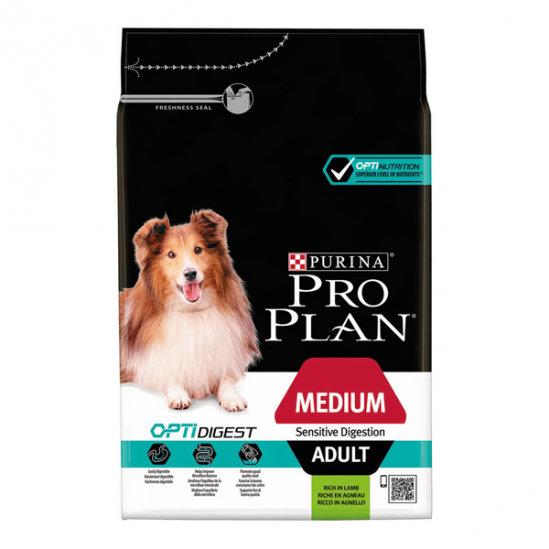 Purina pro plan medium adult sensitive digestion optidigest agneau 14kg