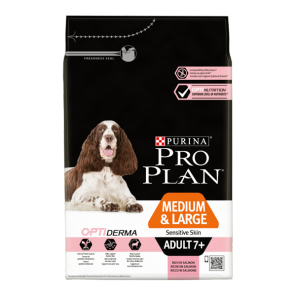 Purina pro plan chien medium & large adult 7+ optiderma saumon 14kg