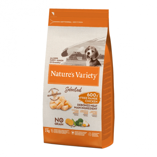 Nature´s Variety Selected poulet croquettes pour chien junior 2kg