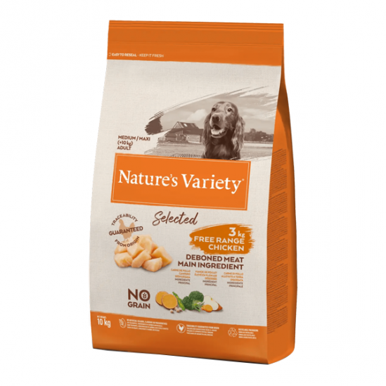 Nature´s Variety Selected medium maxi poulet croquettes pour chien adulte 10kg