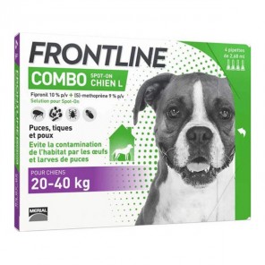 Mérial Frontline Combo Chien L 20 à 40 kg 4 Pipettes