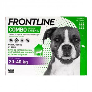 Frontline combo spot-on chien L de 20 à 40kg 6 pipettes