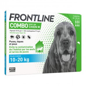 Frontline combo spot-on chien M de 10 à 20kg 6 pipettes