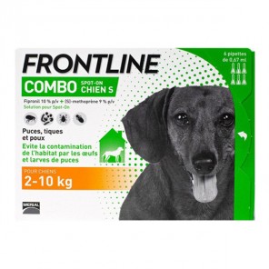 Frontline combo spot-on chien S de 2 à 10kg 6 pipettes