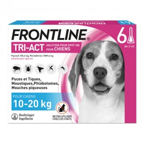 Frontline tri-act chiens de 10 à 20kg 6 pipettes