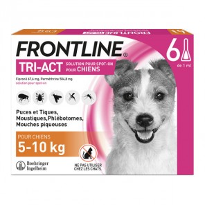 Frontline tri-act chiens de 5 à 10kg 6 pipettes