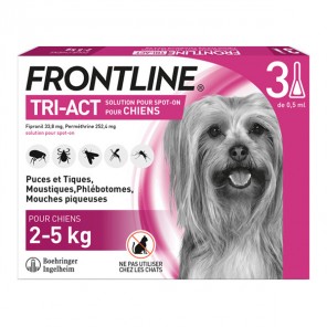 Frontline tri-act chiens de 2 à 5kg 3 pipettes