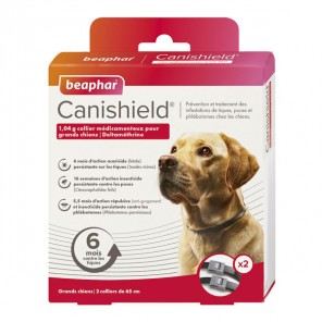 Beaphar Canishield collier antiparasitaires grands chiens 2 colliers