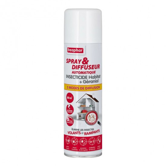 Beaphar spray et diffuseur automatique insecticide habitat 250ml