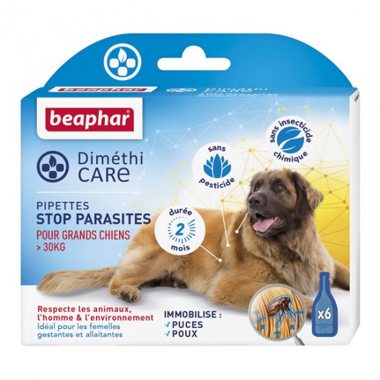 Beaphar Diméthicare Stop Parasites 6 pipettes chien +de 30kg