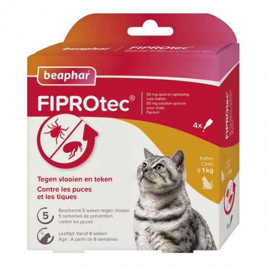 Beaphar Fiprotec 50mg solution spot-on pour chats plus de 1kg