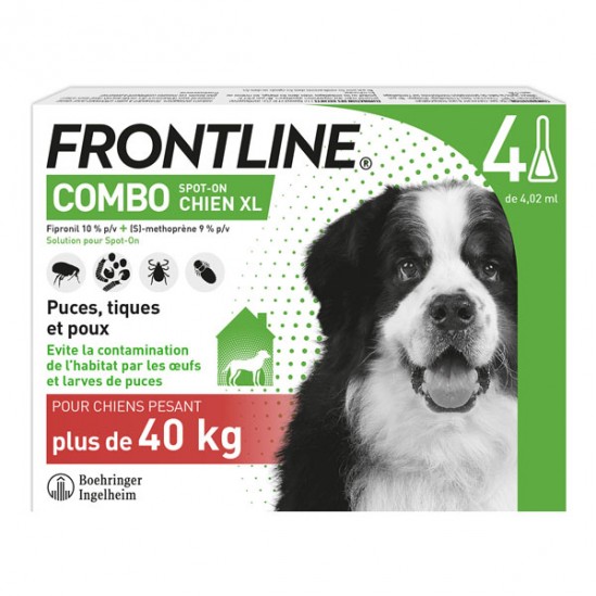 Frontline Combo Chien XL +40kg 4 pipettes anti-puces