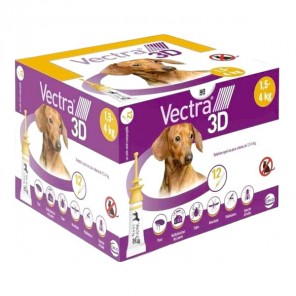 Ceva Vectra 3D pour chien 1,5 à 4kg 12 pipettes