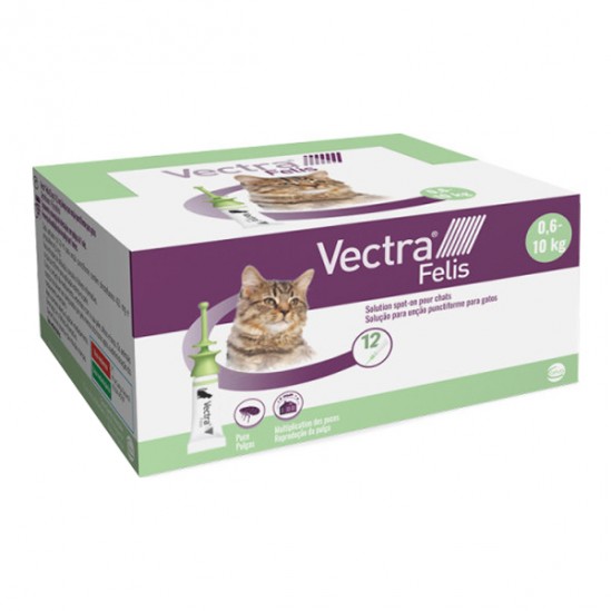 Ceva Vectra Felis 423mg/42,3mg solution pour spot-on chats 12 pipettes