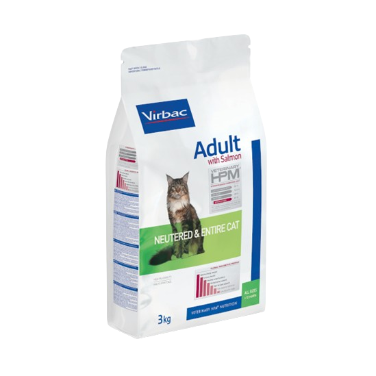 Virbac HPM Adult Neuteured croquettes chat Saumon 3kg