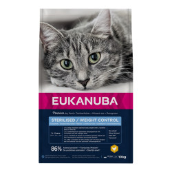 Eukanuba Contrôle du poids chat adulte stérilisé croquettes poulet 10kg