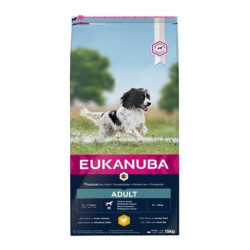 Eukanuba chien adulte races moyennes croquettes poulet frais 15kg