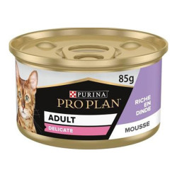 Purina Pro Plan Delicate chat adulte mousse dinde 24 x 85gr