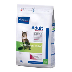 Virbac Veterinary HPM chats adultes stérilisés & entiers croquettes saumon 7kg