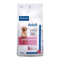 Virbac Veterinary HPM chiens adulte grand et moyen croquettes 16kg