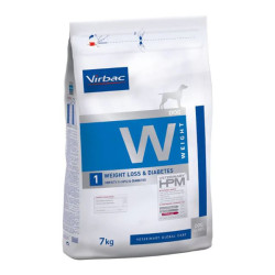 Virbac HPM W1 perte poids et diabète croquettes pour chien 7kg