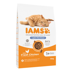 Eukanuba IAMS Advanced Nutrition Light / Sterilised croquettes au poulet frais chat stérilisé 10kg