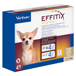 Virbac Effitix chien antiparasitaires 1,5 à 4kg - 4 pipettes