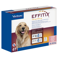 Virbac Effitix grands chiens antiparasitaires 20 à 40kg - 4 pipettes