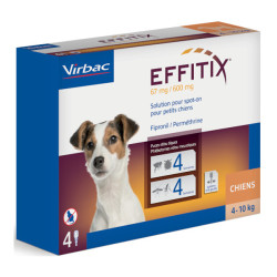 Virbac Effitix chien antiparasitaires 4 à 10kg - 4 pipettes