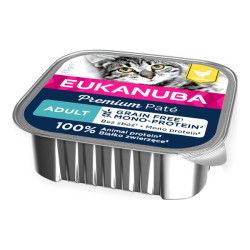 Eukanuba chat adulte pâté sans céréales poulet barquette 85gr