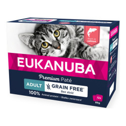 Eukanuba chat adulte pâté sans céréales saumon 12 x 85gr