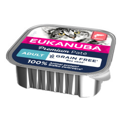 Eukanuba chat adulte pâté saumon sans céréales barquette 85gr