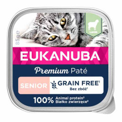 Eukanuba sans céréales à l'agneau pour chat senior 85gr