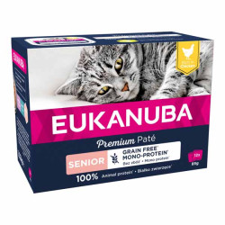 Eukanuba sans céréales  mono-protein au poulet pour chat senior 12 x 85gr