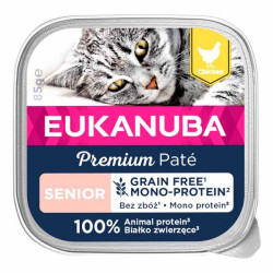 Eukanuba sans céréales  mono-protein au poulet pour chat senior 85gr