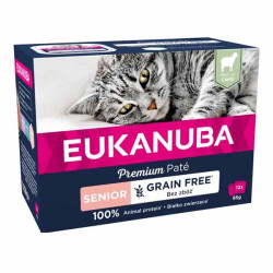 Eukanuba sans céréales à l'agneau pour chat senior 12 x 85gr