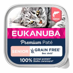 Eukanuba sans céréales au saumon pour chat senior 85gr