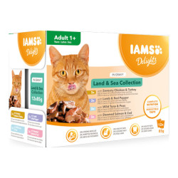 Iams Delights chat adulte bouchées terre et mer 12 x 85gr