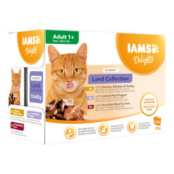 Iams Delights chat adulte bouchées de la terre 12 x 85gr