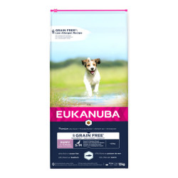 Eukanuba chiot petite et moyenne race croquettes poisson de mer sans céréales 12kg