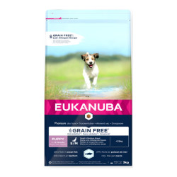 Eukanuba chiot petite et moyenne race croquettes poisson de mer sans céréales 3kg