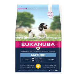 Eukanuba chien mature moyenne race croquettes poulet frais 3kg