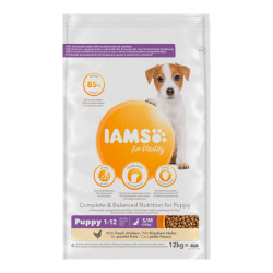 Iams Vitality chiot petite et moyenne race croquettes poulet 12kg