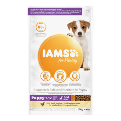 Iams Vitality chiot petite et moyenne race croquettes poulet 3kg