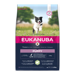 Eukanuba chiot petite et moyenne race croquettes agneau et riz 2,5kg