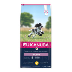 Eukanuba chiot moyenne race croquettes poulet frais 12kg