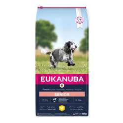 Eukanuba chien sénior moyenne race croquettes poulet frais 15kg